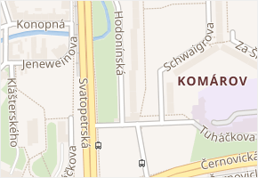Hodonínská v obci Brno - mapa ulice