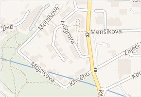 Högrova v obci Brno - mapa ulice
