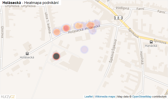 Mapa Holásecká - Firmy v ulici.