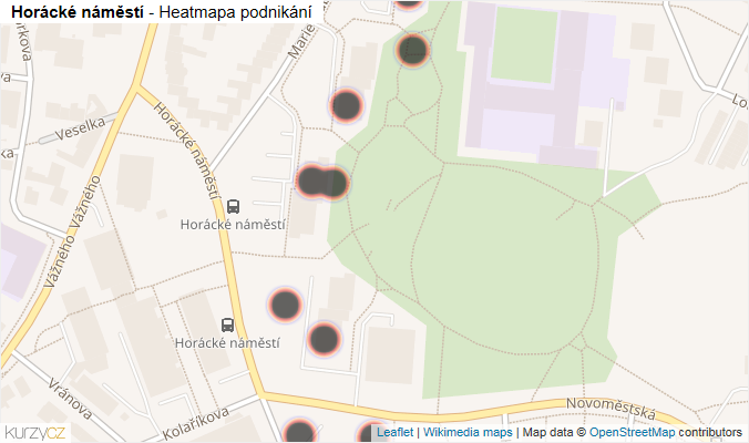 Mapa Horácké náměstí - Firmy v ulici.