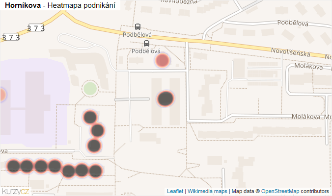Mapa Horníkova - Firmy v ulici.