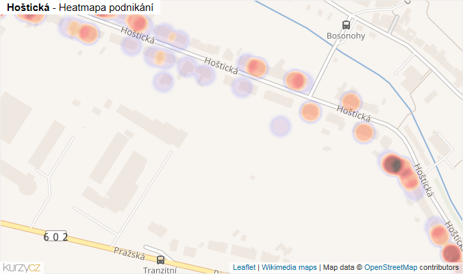 Mapa Hoštická - Firmy v ulici.