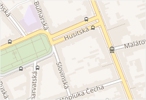 Husitská v obci Brno - mapa ulice