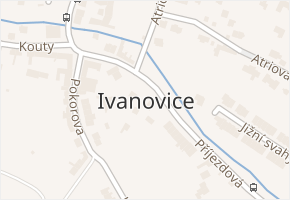 Ivanovice v obci Brno - mapa části obce