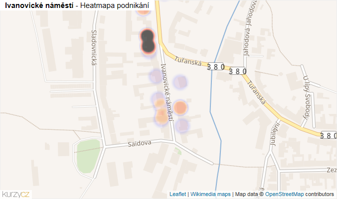 Mapa Ivanovické náměstí - Firmy v ulici.