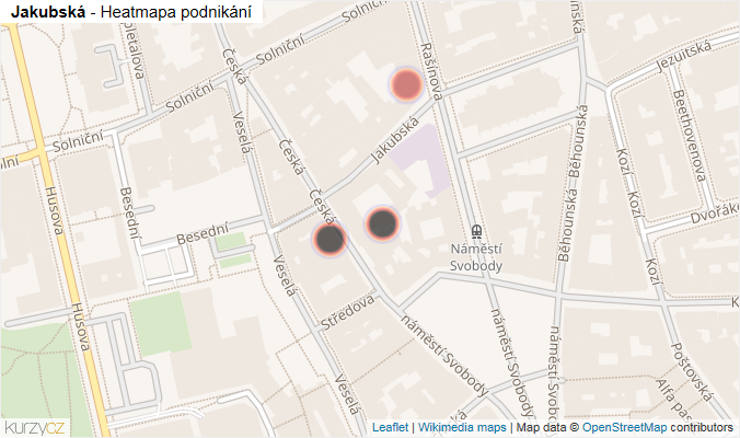 Mapa Jakubská - Firmy v ulici.