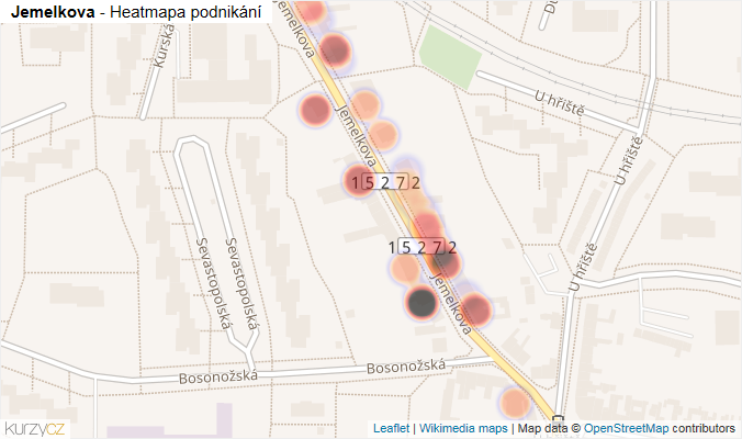 Mapa Jemelkova - Firmy v ulici.
