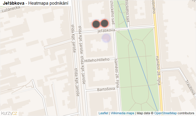 Mapa Jeřábkova - Firmy v ulici.