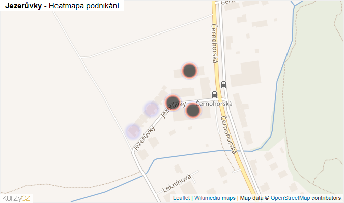 Mapa Jezerůvky - Firmy v ulici.