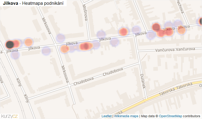 Mapa Jílkova - Firmy v ulici.