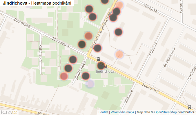 Mapa Jindřichova - Firmy v ulici.