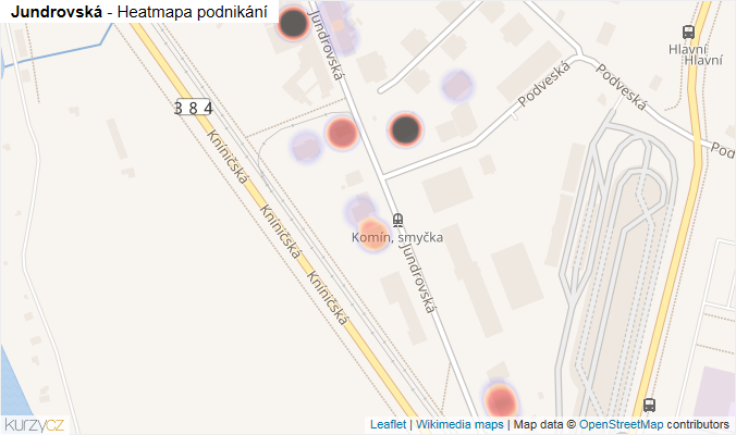 Mapa Jundrovská - Firmy v ulici.