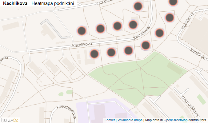 Mapa Kachlíkova - Firmy v ulici.