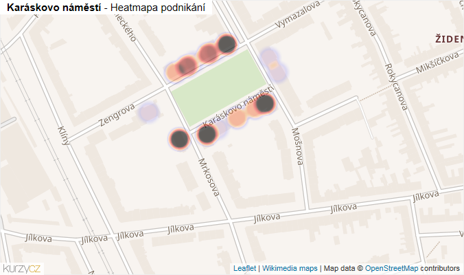 Mapa Karáskovo náměstí - Firmy v ulici.