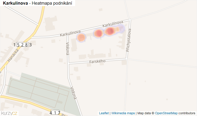 Mapa Karkulínova - Firmy v ulici.