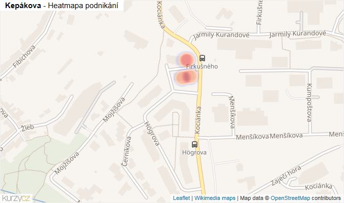 Mapa Kepákova - Firmy v ulici.