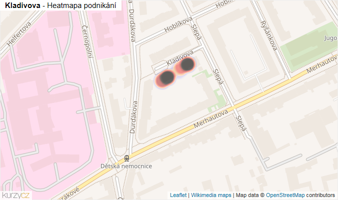 Mapa Kladivova - Firmy v ulici.