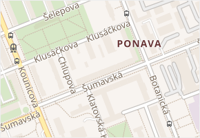 Klusáčkova v obci Brno - mapa ulice