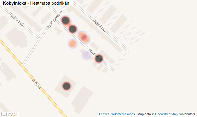 Mapa Kobylnická - Firmy v ulici.