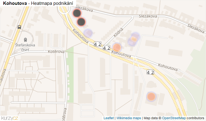 Mapa Kohoutova - Firmy v ulici.
