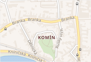 Komín v obci Brno - mapa části obce