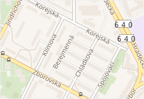 Korejská v obci Brno - mapa ulice