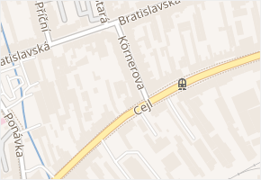Körnerova v obci Brno - mapa ulice
