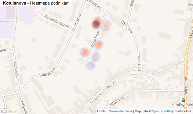 Mapa Kotulánova - Firmy v ulici.