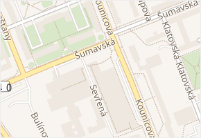 Kounicova v obci Brno - mapa ulice