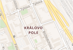 Královo Pole v obci Brno - mapa části obce