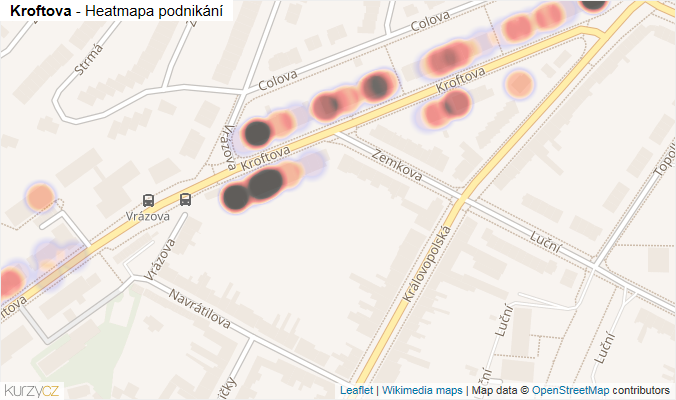 Mapa Kroftova - Firmy v ulici.