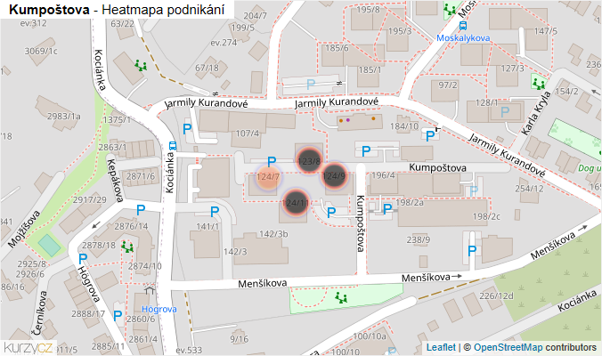 Mapa Kumpoštova - Firmy v ulici.