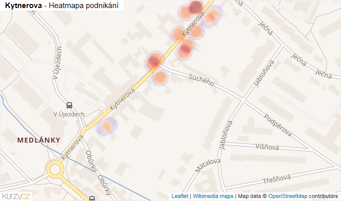 Mapa Kytnerova - Firmy v ulici.