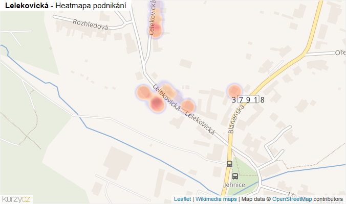 Mapa Lelekovická - Firmy v ulici.