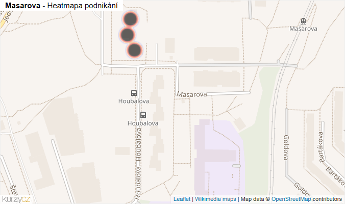 Mapa Masarova - Firmy v ulici.