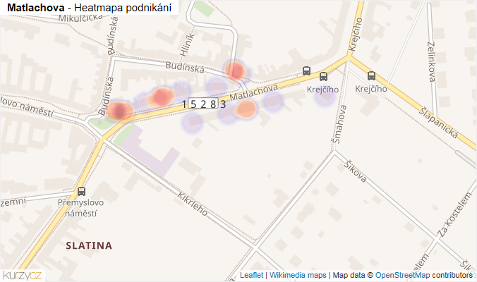 Mapa Matlachova - Firmy v ulici.
