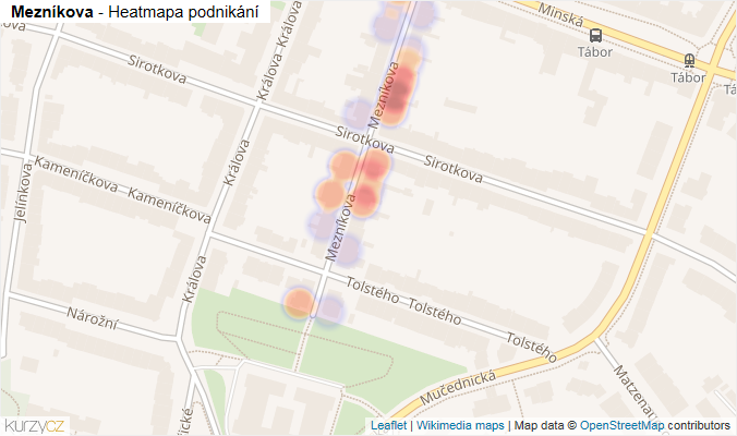 Mapa Mezníkova - Firmy v ulici.