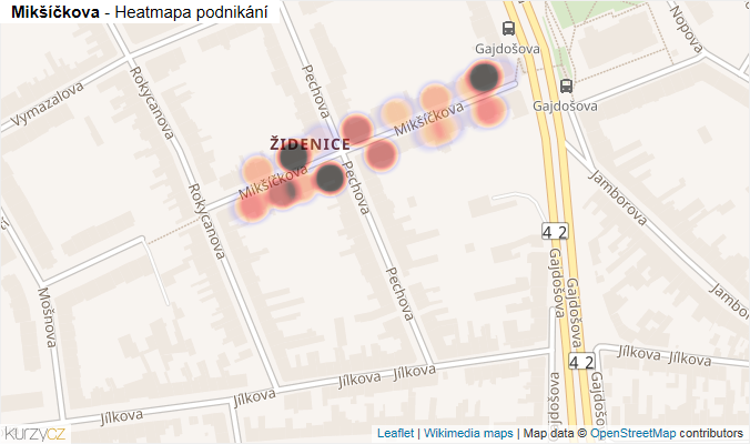 Mapa Mikšíčkova - Firmy v ulici.