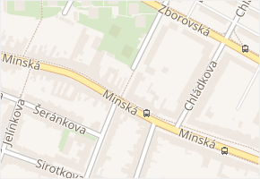 Minská v obci Brno - mapa ulice