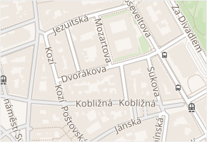 Mozartova v obci Brno - mapa ulice