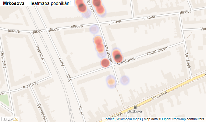 Mapa Mrkosova - Firmy v ulici.