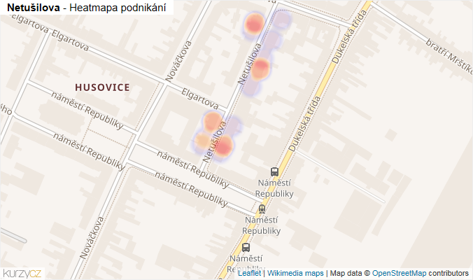 Mapa Netušilova - Firmy v ulici.