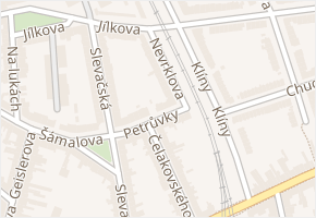 Nevrklova v obci Brno - mapa ulice