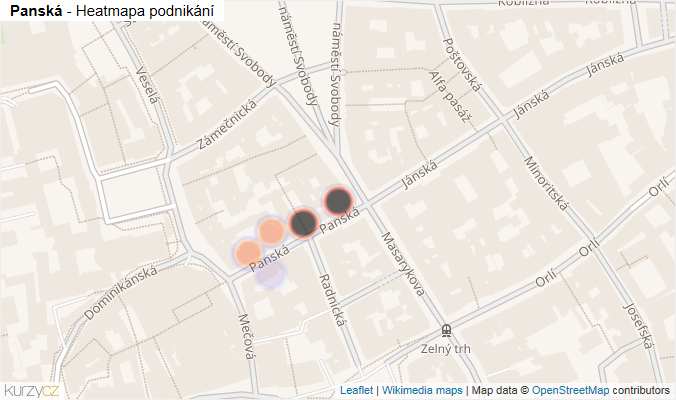Mapa Panská - Firmy v ulici.