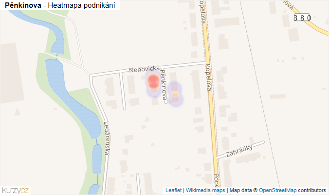 Mapa Pěnkinova - Firmy v ulici.