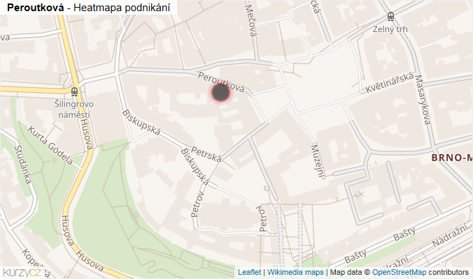 Mapa Peroutková - Firmy v ulici.