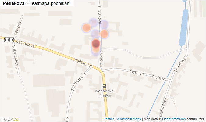 Mapa Petlákova - Firmy v ulici.