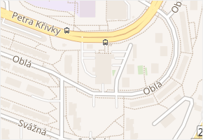 Petra Křivky v obci Brno - mapa ulice