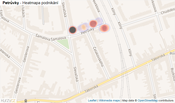 Mapa Petrůvky - Firmy v ulici.