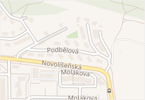 Podbělová v obci Brno - mapa ulice